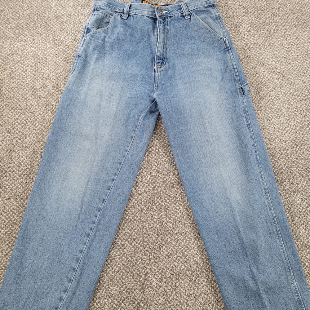 Steve & Barrys Red Star Denim Carpenter Jeans Mens 33x32 Medium Wash Blue Cotton